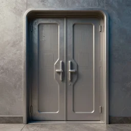 a 1 9 8 0 s sci - fi double door by ron cobb, phototexture, photorealistic, hyper realistic, very realistic, path tracing, rtx, 3 d 8 k