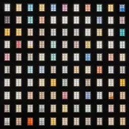 a thousand images like tiny colored windows in a great black wall