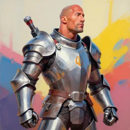 greg manchess portrait painting of fully armored foundation aka dwayne the rock johnson from fortnite as overwatch character, medium shot, asymmetrical, profile picture, organic painting, sunny day, matte painting, bold shapes, hard edges, street art, trending on artstation, by huang guangjian, gil elvgren, ruan jia, greg rutkowski, gaston bussiere