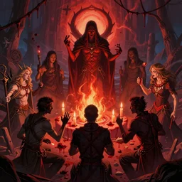 tweakers addicts coterie performing ritual blood magick greg rutkowski artstation vivid color hdr