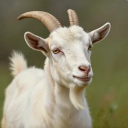 photoreal painting of a blushing goat