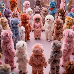 love, diverse fluffy cybersuits, from behind, connection rituals, wide wide angle, vivid, elaborate, highly detailed, beautiful lighting