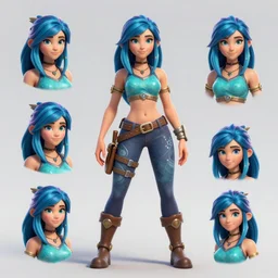 character sheet of pretty Ocean Song Akali (wild rift). 3d render, octane render, realistic, highly detailed, trending on artstation, 4k, trending on artstation, pixar, cgsociety, unreal engine 5, redshift render, trending on artstation, blender, behance, cg