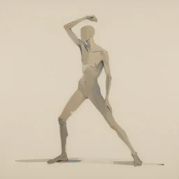 minimal thick long paint brush strokes, outline suggesting the physique of one!!! thin athletic man posing dramatically, matte paint colors, minimal painting!! negative space!! long flowing brush strokes, very abstract trending on artstation