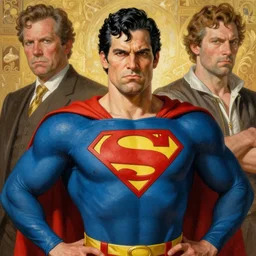 renaissance grotesque portrait painting of old angry hernan drago as superman 2 0 7 7, sentry, superior, character redesign by lee bermejo and greg rutkowski and alphonse mucha