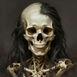 stunning noir goddess of skull portrait, skull, bones, dirt, fantasy, intricate, elegant, highly detailed, digital painting, artstation, concept art, smooth, sharp focus, illustration, art by afshar petros and krenz cushart and artem demura and tony sandoval