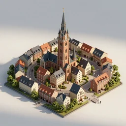 wimmelbilder town, isometric