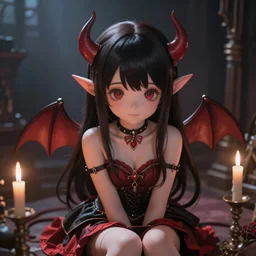 cute demon , fully detailed, atmospheric, volumetric lightening, beautiful , deviant art, artstation
