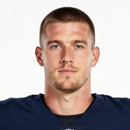 headshot of a man on a white backdrop, quarterback cole briarson, aged 4 1 years old, a stock photo by mac conner, associated press photo
