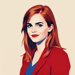 stylized stencil portrait of emma watson ( colored red, beige, light blue, dark blue ) by shepard fairey, mannie garcia ( 2 0 0 8 )