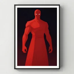 The last red warrior Animation printed poster , Artwork by James Gilleard, cinematic composition, trending