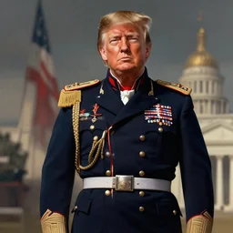 donald trump as a total war general, concept art