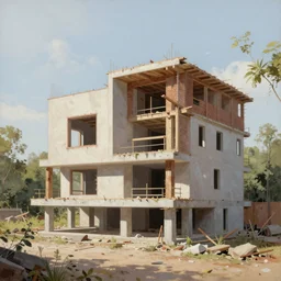 a beautiful detailed painting of unfinished building villa nature city architecture by jan van goyen, tokyo evil sea cosmic liberty city bioshock, archdaily, wallpaper, highly detailed, trending on artstation.