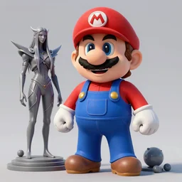 sephiroth as mario, a computer rendering by h. r. giger, trending on zbrush central, neoplasticism, zbrush, reimagined by industrial light and magic, # vfxfriday