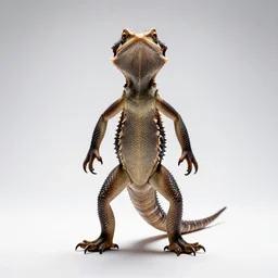 athletic basilisk, cinematic studio photo, full body, standing, isolated on a pure white background, centered, whole figure in frame, sharp focus, studio lighting
