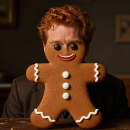 norm macdonald as a gingerbread man