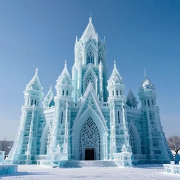 photorealistic ice castle 4k