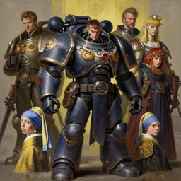 full character portrait max mad cyberpunk warhammer 4 0 k, tech priest medic not the girl with the pearl earring character design, painting by gaston bussiere, katsuya terada, wyeth, greg rutkowski, craig mullins, ( ( ( ( ( vermeer ) ) ) ) ), frank frazetta, mucha, tom of finland, trending on artstation