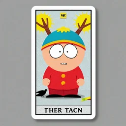 The Hermit tarot card in the style of South Park, hyperrealistic, highly detailed, depth of field, High definition, 8k,  octane render, artstation