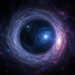 a high resolution 3 d render of a hyper space wormhole filled with stars and galaxies - n 4