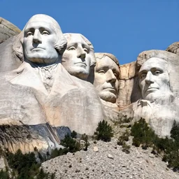 mount rushmore, realistic still of danny devito face carved out in a mountainside, scene shows face of a man carved out, 8 k, 8 5 mm, f. 1 4, beautiful composition