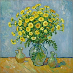 achillea in vases by van gogh