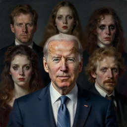 terrifying, surreal portrait of joe biden by j. c. leyendecker, bosch, william blake, stephen gammell, jon mcnaughton, and beksinski