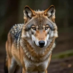 human wolf werecreature, wolf torso, photograph captured at woodland creek