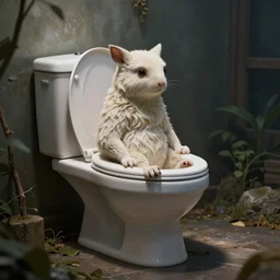 a fantasy toilet creature. a living toilet mimic. artstatiin