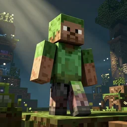 Cthulhu appearing as a minecraft mob, in game screenshot