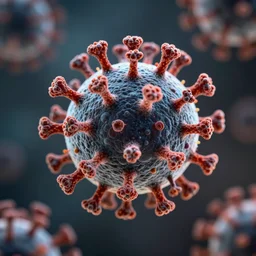 Electron microscope image of coronavirus