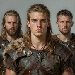 portrait of a handsome young barbarian hunk, art by denys tsiperko and bogdan rezunenko and franz xaver kosler, hyperrealism