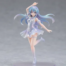 makoto shinkai isolated magical girl vinyl figure, figure photography, dynamic pose, holographic undertones, glitter accents on figure, anime stylized, accurate fictional proportions, high delicate details, ethereal lighting - h 6 4 0