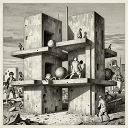 brutalist concrete structures, relativity, lithograph, insanely detailed and intricate, manga, etching by giovanni battista piranesi, m. c. escher, gustave dore, tsutomu nihei, junji ito, kentaro miura, suguru tanaka