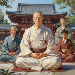 a beautiful realistic painting of kukai at koyasan, intricate, elegant, highly detailed, digital painting, artstation, concept art, by krenz cushart and artem demura and alphonse mucha, vibrant colors and hard shadows and strong rim light