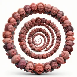 infinite recursive fibonacci spiral made out of troll faces. high quality graphic art, award winning, shaded.