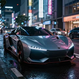close up macro shot of a futuristic cars on wet tokyo street at night, intricate, hyper detailed, smooth, high contrast, neon, volumetric lighting, octane, moebius, greg rutkowski, blade runner, ridley scott, cinematic