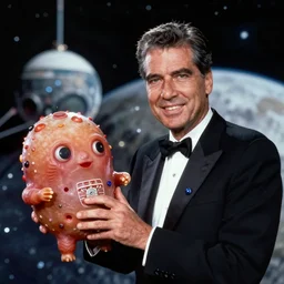 an award winning photograph of Richard Nixon as the space fetus from 2001 a Space Odyssey