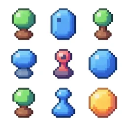 pixel art 3 d game props, clean, artstation