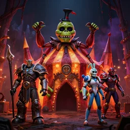 evil carnival decorations, league of legends, warcraft, overwatch, red dead redemption, five nights at freddys artstation unreal