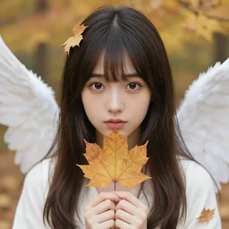 Character concept art of an anime autumn leaf angel || cute-fine-face, pretty face, realistic shaded Perfect face, fine details by Stanley Artgerm Lau, WLOP, Rossdraws, James Jean, Andrei Riabovitchev, Marc Simonetti, and Sakimichan, tranding on artstation
