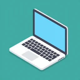 isometric flat art graphic of a laptop,