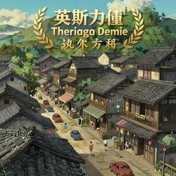 Tea houses in ancient China are full of traffic，Epic image quality，Makoto Shinkai style