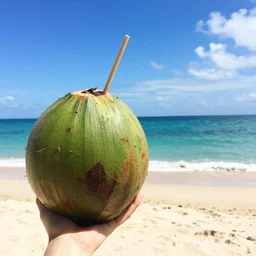 waving coconut on the beach, whisper of the whispering king of adventure