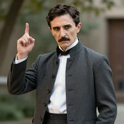 A badass photo of Nikola Tesla in the barbie movie