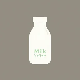 milk bottle sustainable vegan simple flat design logo