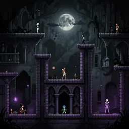 gothic underground domain side - scrolling 2 d platformer level by nicolas delort, zdizslaw beksinski, victo ngai, josan gonzalez, kilian eng