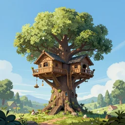“a giant treehouse academy built in a massive tree, D&D art, fantasy, landscape, yggdrasil, hyper detailed, trending on Art Station”