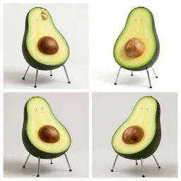 1 2 images in a grid, each depicting emma watson or avocado chairs
