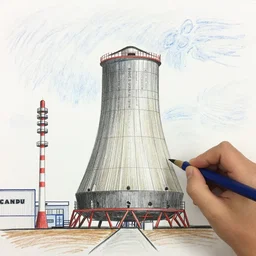 6th grader crayon drawing of CANDU Nuclear Reactor